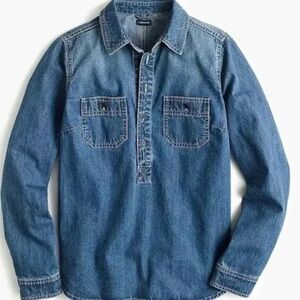 J. Crew long sleeve denim popover top Size Medium